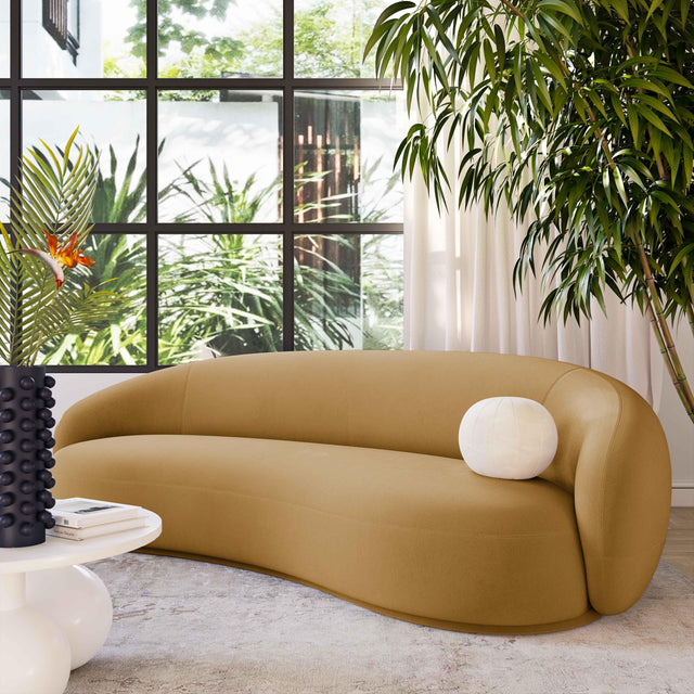 Urbana Camel Velvet Sofa