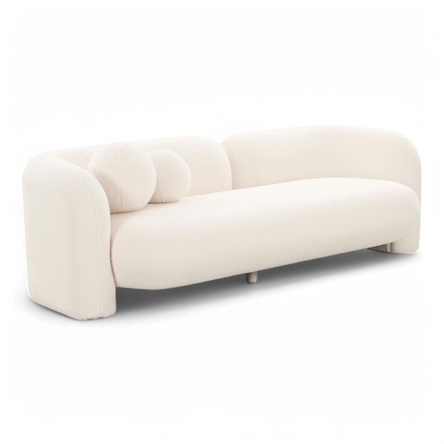Vega Off White Faux Fur Sofa