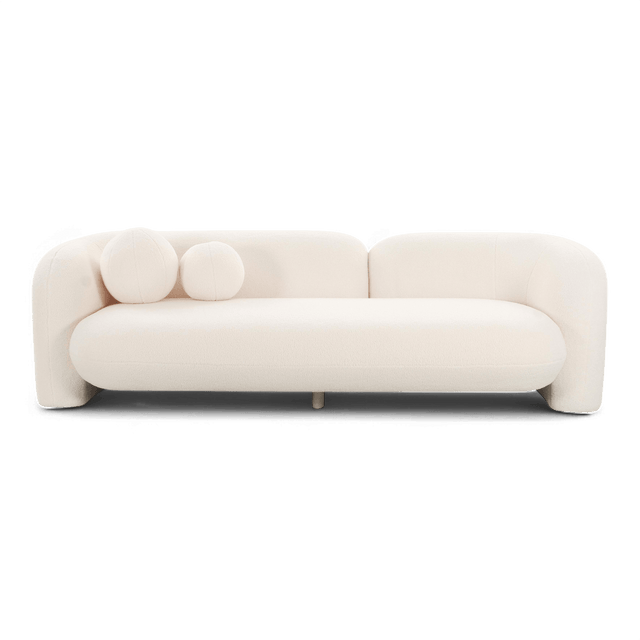 Vega Off White Faux Fur Sofa