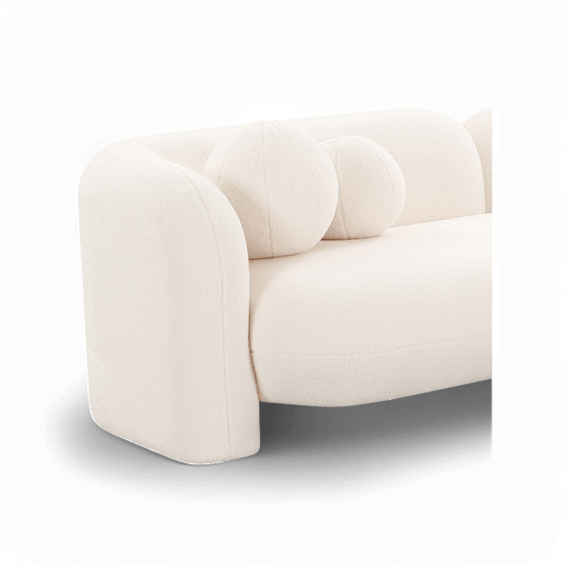 Vega Off White Faux Fur Sofa