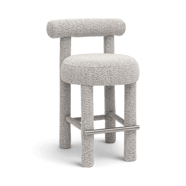 Arch Black & White Boucle Counter Stool