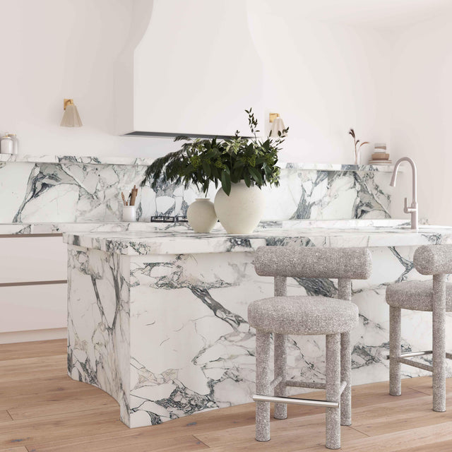 Arch Black & White Boucle Counter Stool