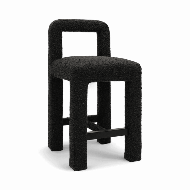 Viva Black Boucle Counter Stool
