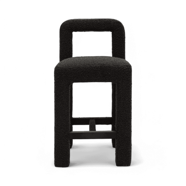 Viva Black Boucle Counter Stool