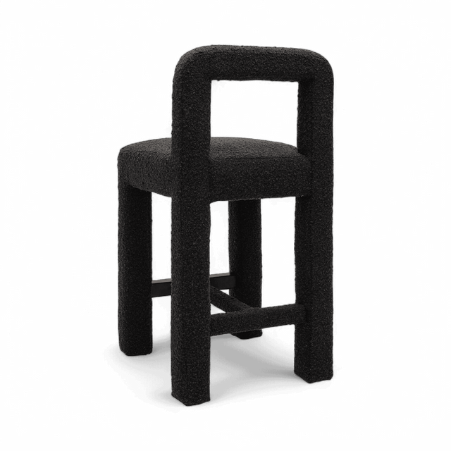 Viva Black Boucle Counter Stool