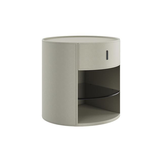 Sable Nightstand Off White Leather