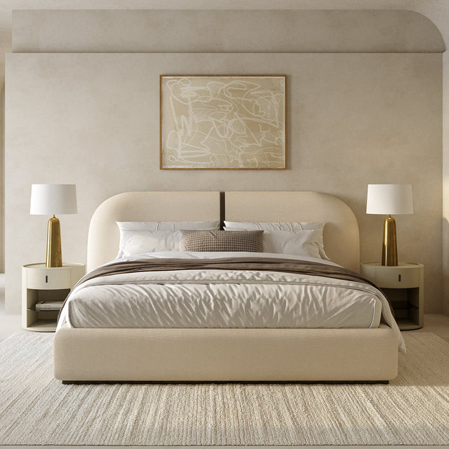 Sable Bed Off White Linen