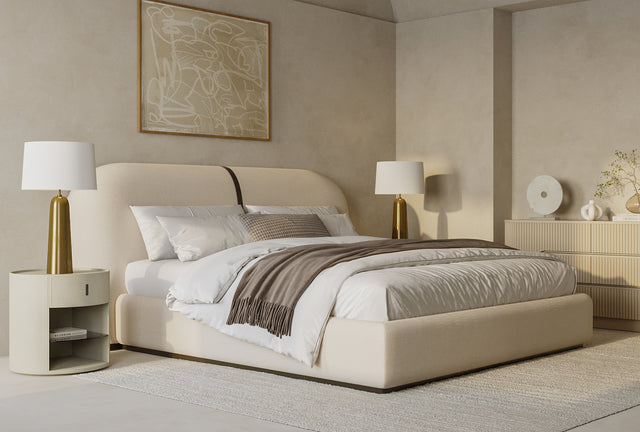 Sable Bed Off White Linen