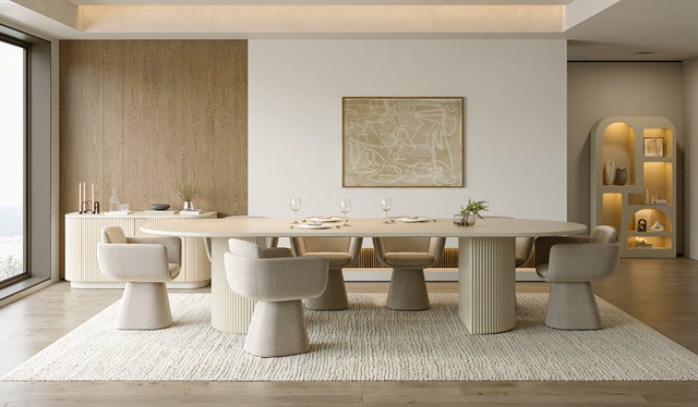 Oxford Rectangular XL Dining Table Alabaster