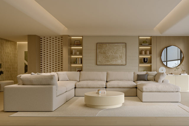 Bloom Extended Sectional Modular Sofa Beige