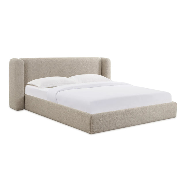 Vienna Tan Boucle Queen Bed