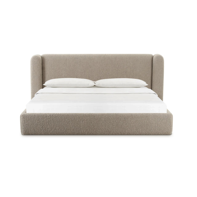 Vienna Tan Boucle King Bed