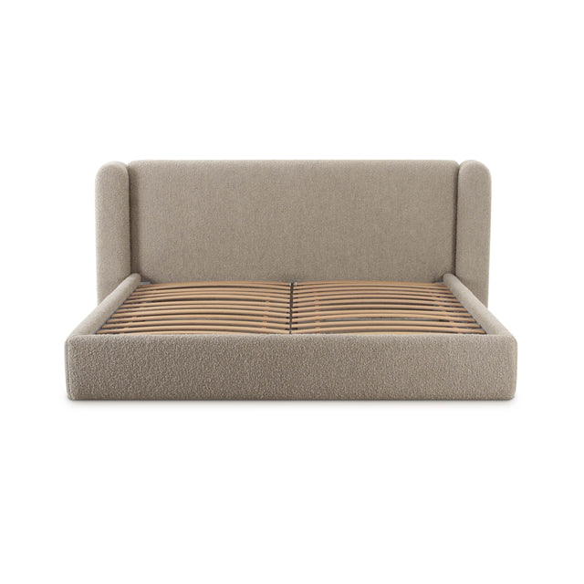 Vienna Tan Boucle King Bed