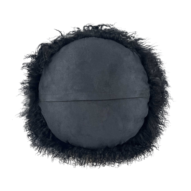 Boho Black Sheepskin 16" Pillow