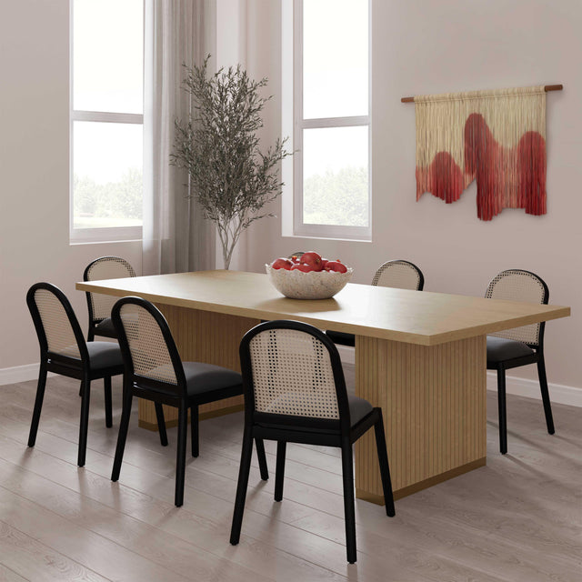 Elara Natural Oak Wood Rectangular Dining Table