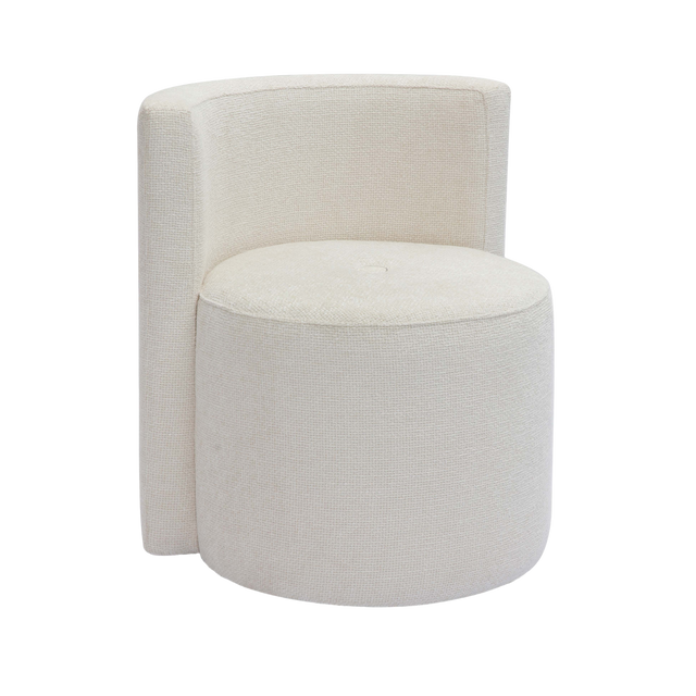 Lacey Cream Chenille Rolling Desk Chair