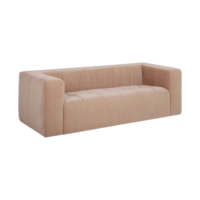 Calista Upcycled Chenille Peach Sofa