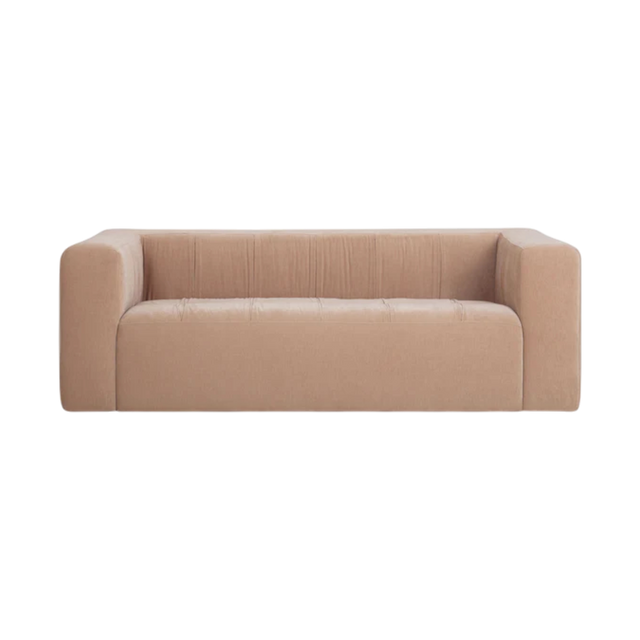 Calista Upcycled Chenille Peach Sofa