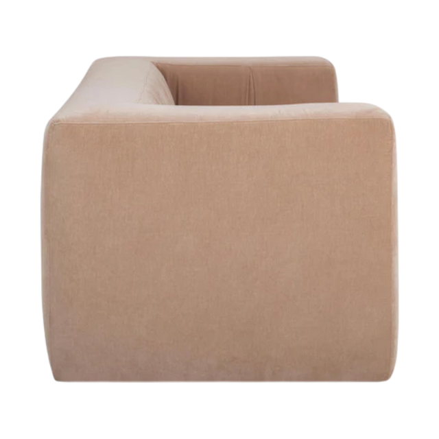 Calista Upcycled Chenille Peach Sofa