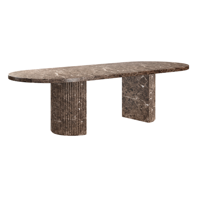 Bloom Dining Table Brown Marble