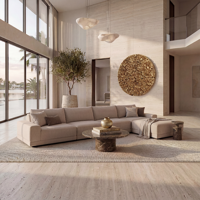 Torino 4-Piece Sofa & Ottoman Beige