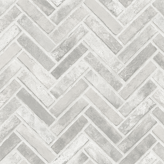 Venezia Wallpaper Grey Herringbone
