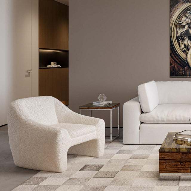 Amber Lounge Chair Sherpa White