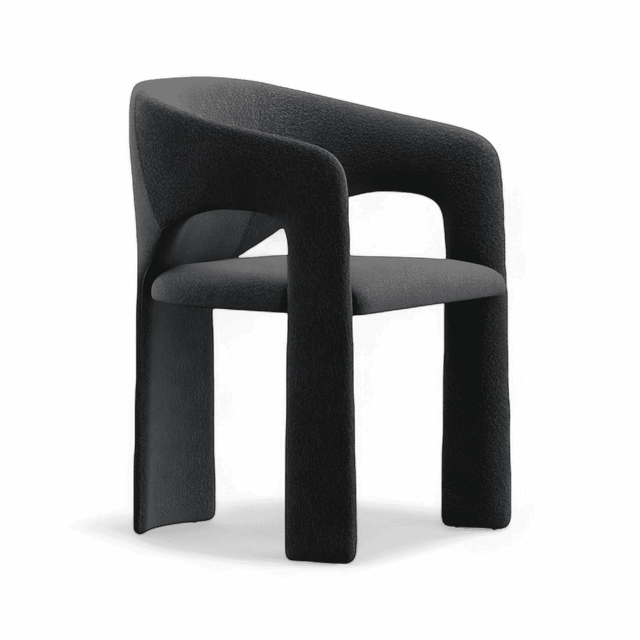 Aria Dining Chair Black Boucle