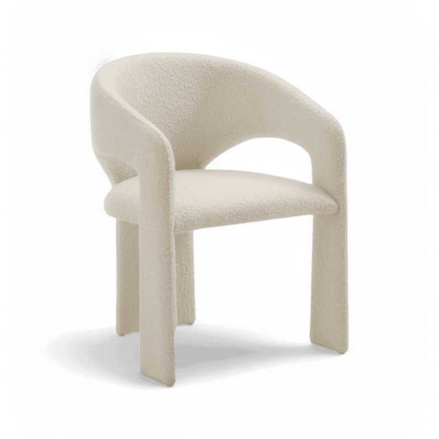 Aria Dining Chair White Boucle