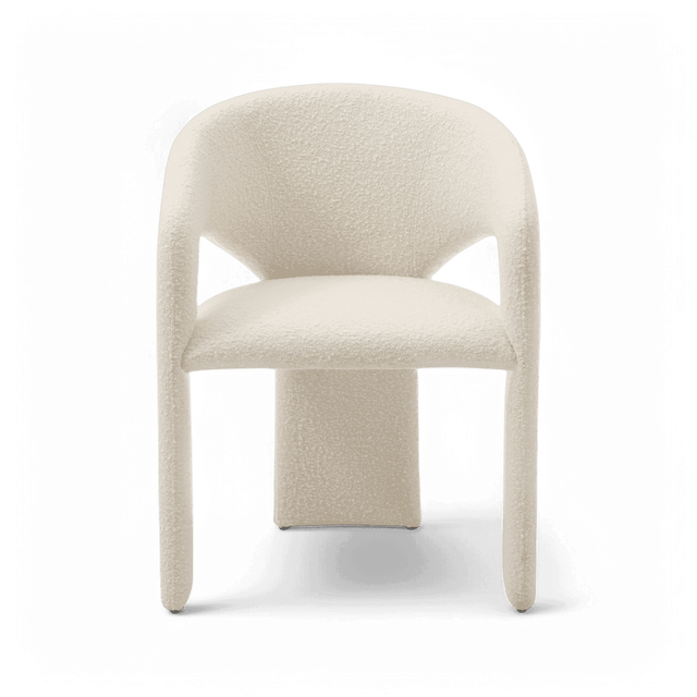 Aria Dining Chair White Boucle