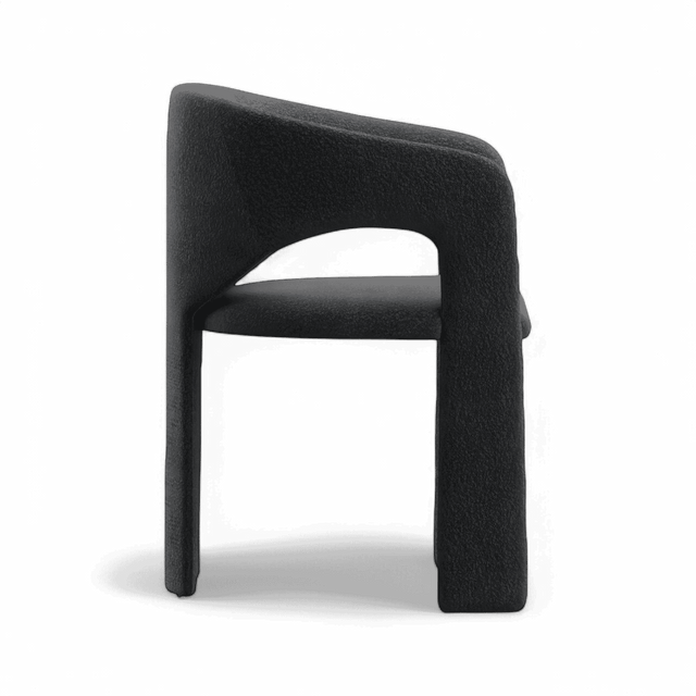 Aria Dining Chair Black Boucle