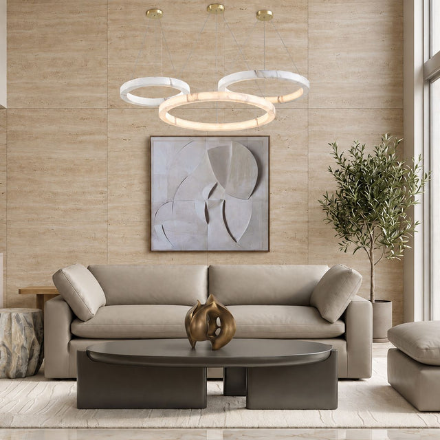 Bloom Leather 3 Seater Sofa Mocha - living room