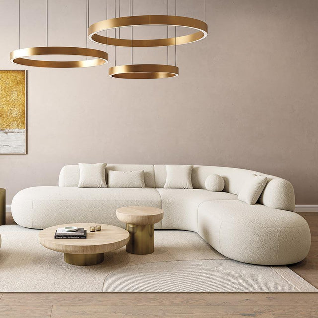 Boba Sectional Sofa White Boucle