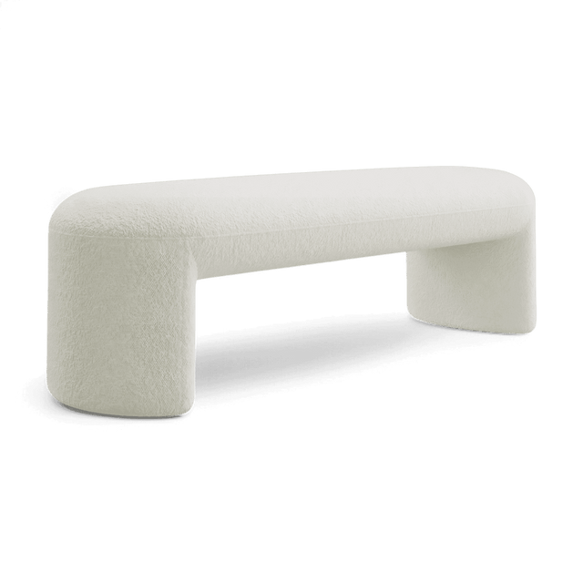Boba Bench White Boucle
