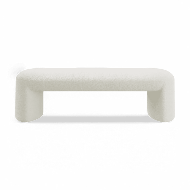 Boba Bench White Boucle