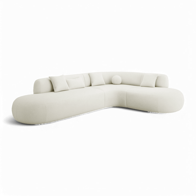 Boba Sectional Sofa White Boucle