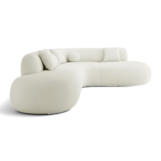 Boba Sectional Sofa White Boucle