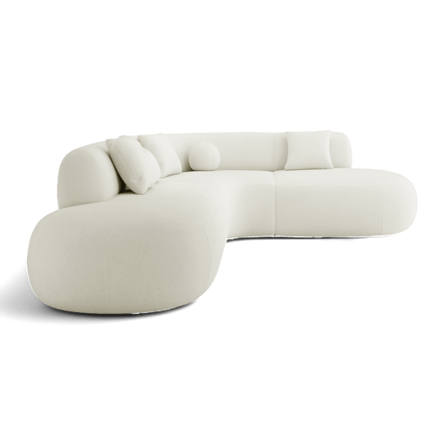 Boba Sectional Sofa White Boucle