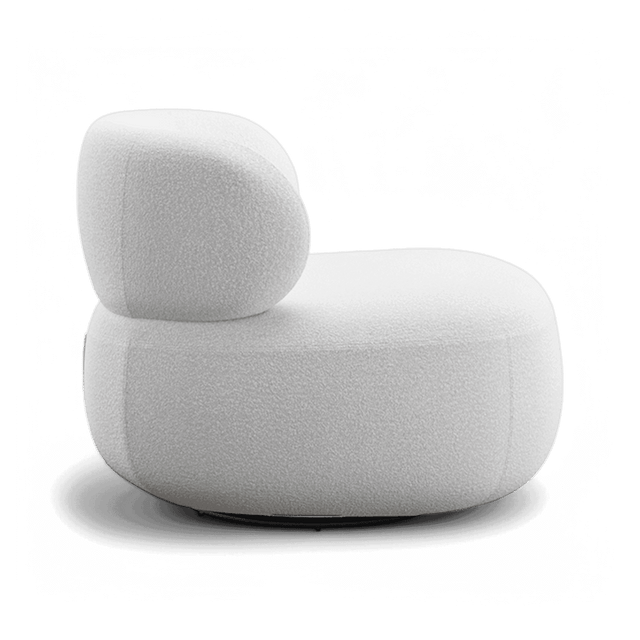 Lilo Swivel Lounge Chair White Boucle