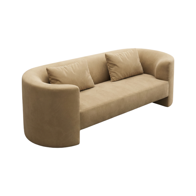 Elora 3 Seater Sofa Camel Velvet