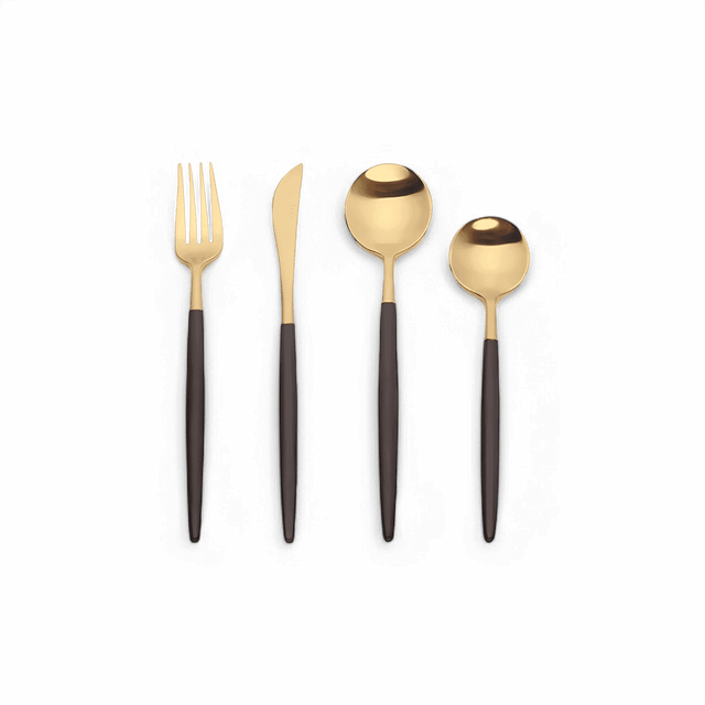 Cantina Black and Gold Silverware Set