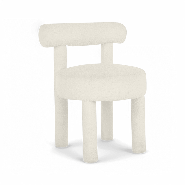 Arch Off White Boucle Dining Chair