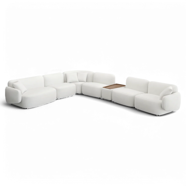 Divano Extended Sectional Sofa Set Off White