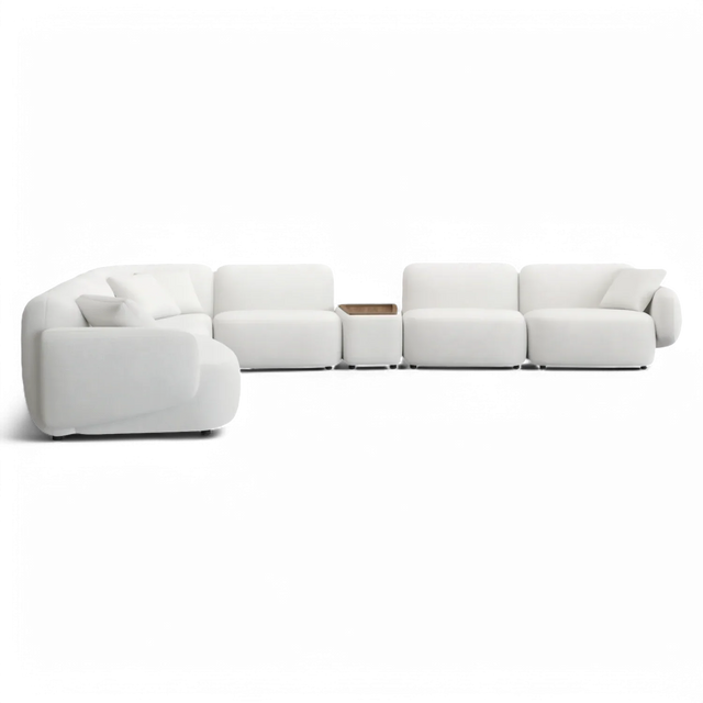 Divano Extended Sectional Sofa Set Off White