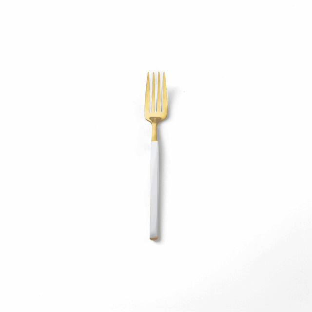 Dolomiti White and Gold Silverware Set