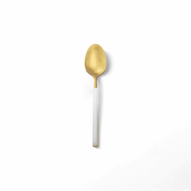 Dolomiti White and Gold Silverware Set