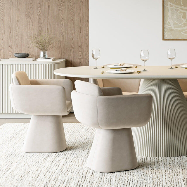 Rune Swivel Dining Chair Beige