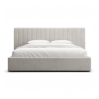 Rune King Bed Beige Velvet