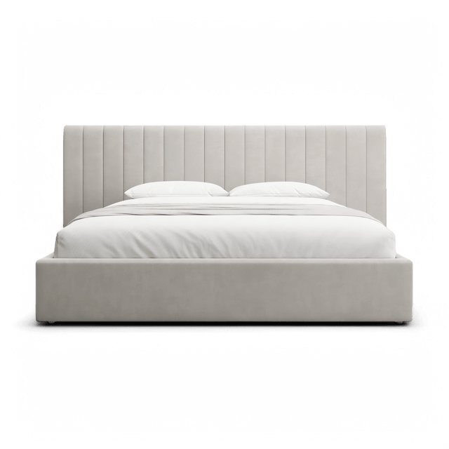 Rune King Bed Beige Velvet