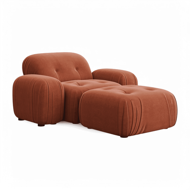 Rune Lounge Chair Terracotta Velvet